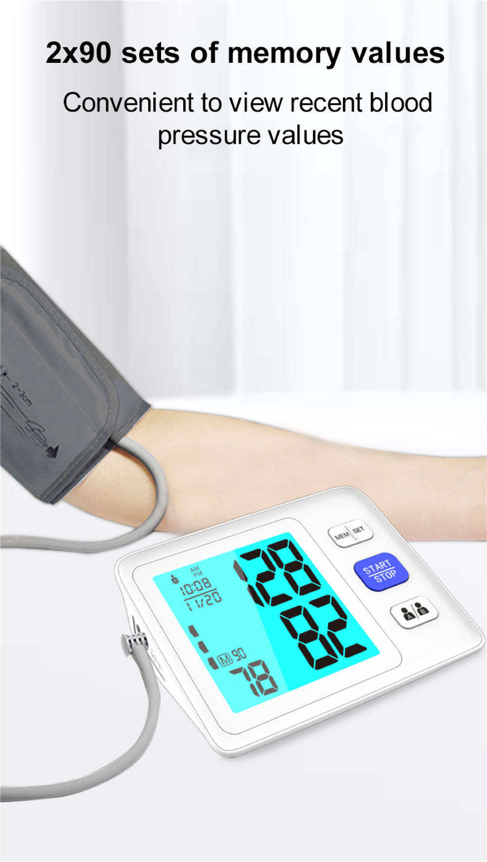 Augšdelma digitālais asinsspiediena mērītājs U83Z (6)