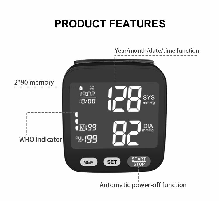 Automatic wrist blood pressure monitor U62GH (3)